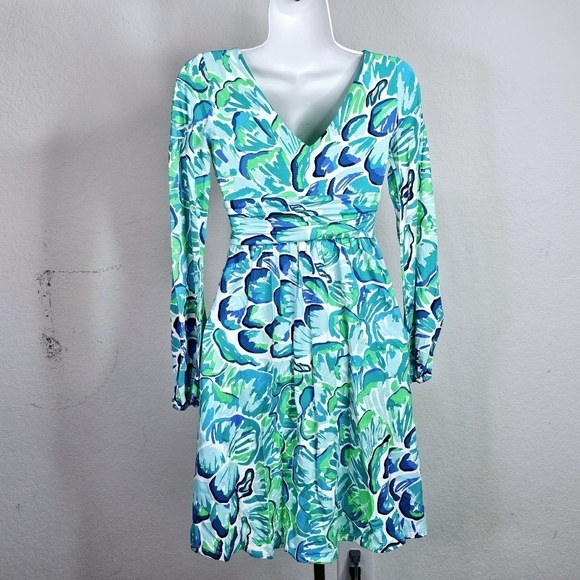 Lilly Pulitzer Fleur Dress Agate Lazy River - Picture 6 of 8